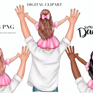 Vatertag Clipart, Vater Tochter Clipart, Papa Clipart, Papa Clipart, Familie Clipart, Best Dad Clipart