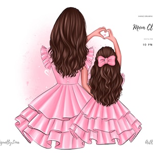 Mutter Tochter Clipart / Mutter Tag Clip Art / Mama Clipart / Mutter Illustration png / Familie Clipart