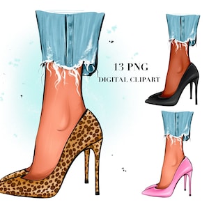 High Heels Clipart: Fashion Shoes Graphics (Digital Download)