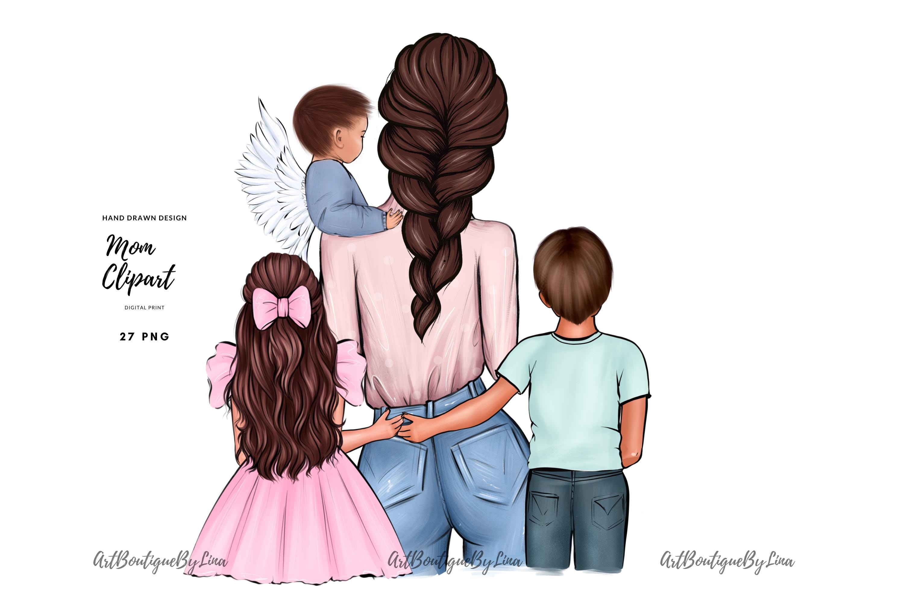 Moeder zonen en dochter clipart, moeder engel baby zoon clipart, moeder  clipart, mama clipart, Moederdag clipart - Etsy België, image size:3000x2000