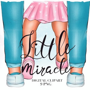 Father Daughter Clipart: Dad & Girl Family Illustration, DIY Graphics (9 PNG) (Digital Download)