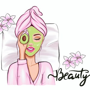 Spa Clipart Self Care Graphics Spa Fashion Woman Relax - Etsy