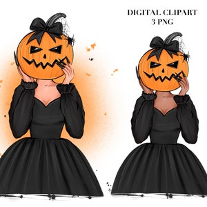 Halloween Witch Clipart, Halloween fashion clipart, Halloween PNG, Halloween clip art, Fall clipart, Pumpkin clipart, Sublimation design