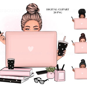 Boss Girl Life Clipart PNG, Blogger Lady, Office Clipart, Businesswoman clipart, Сoffee  clipart, Sublimation graphics