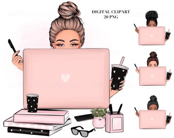 Boss Girl Clipart: Businesswoman PNG Graphics (Digital Download)