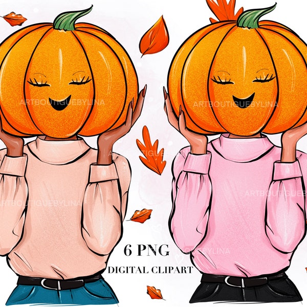 Fall clipart, Cozy autumn clipart, Fashion illustration, Orange Yellow Fall, Thanksgiving clipart png, Sublimation design
