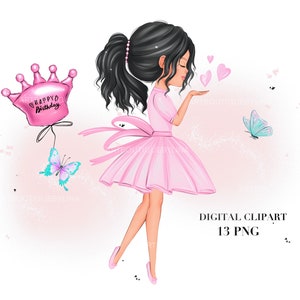 Süßes Mädchen, Kinder Illustration für Schulbücher und mehr, T-Shirt Grafik, Cartoon Illustration, Geburtstagsparty Clipart