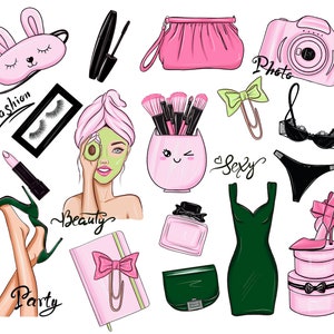 Planner Girl Fashion Clip Art  Girl Clip Art  Clipart PNG Beauty  Hand Drawn Planner Sticker Graphics