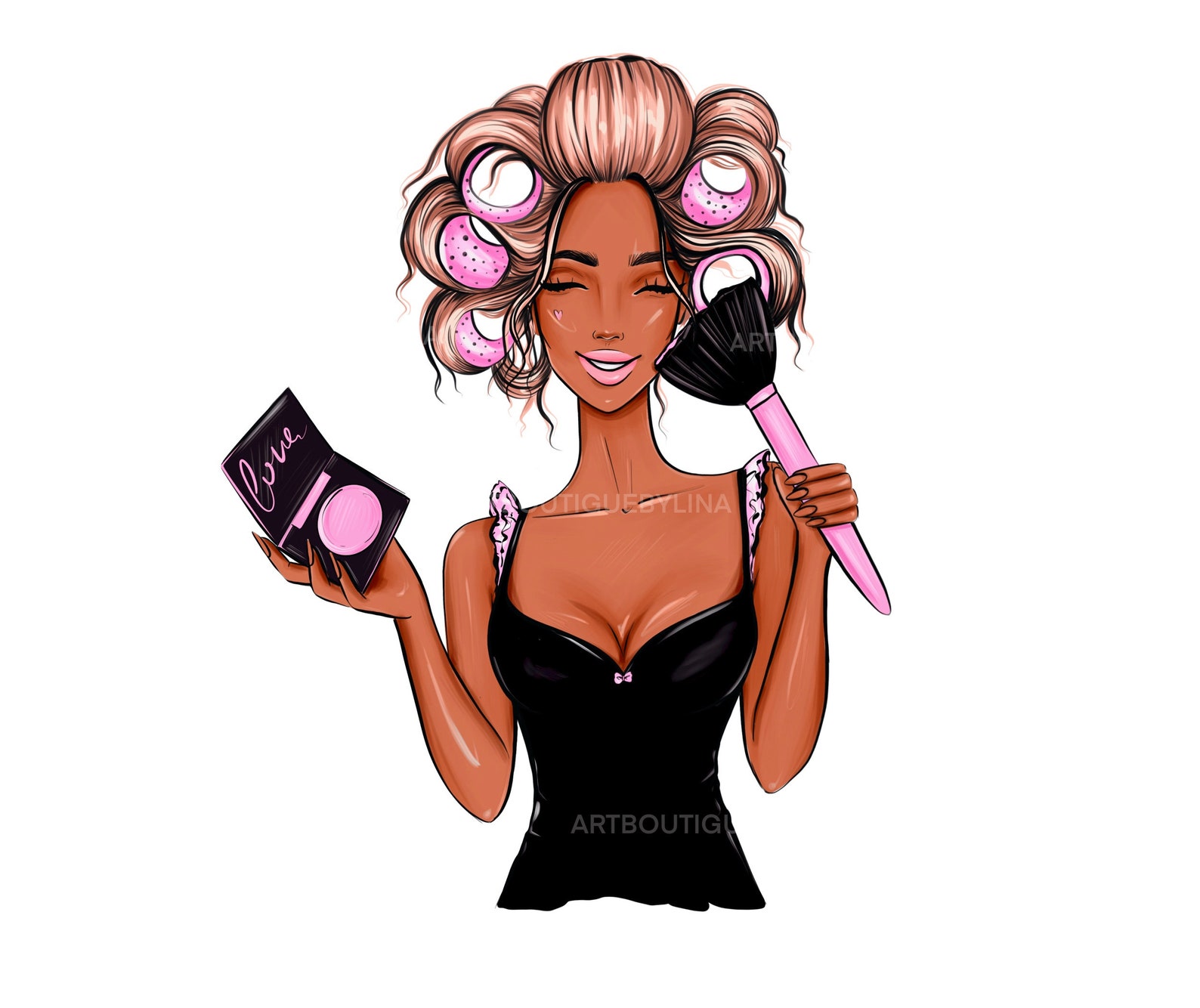 Makeup Clipart Morning Routine Png Pink Makeup Clip Art Etsy