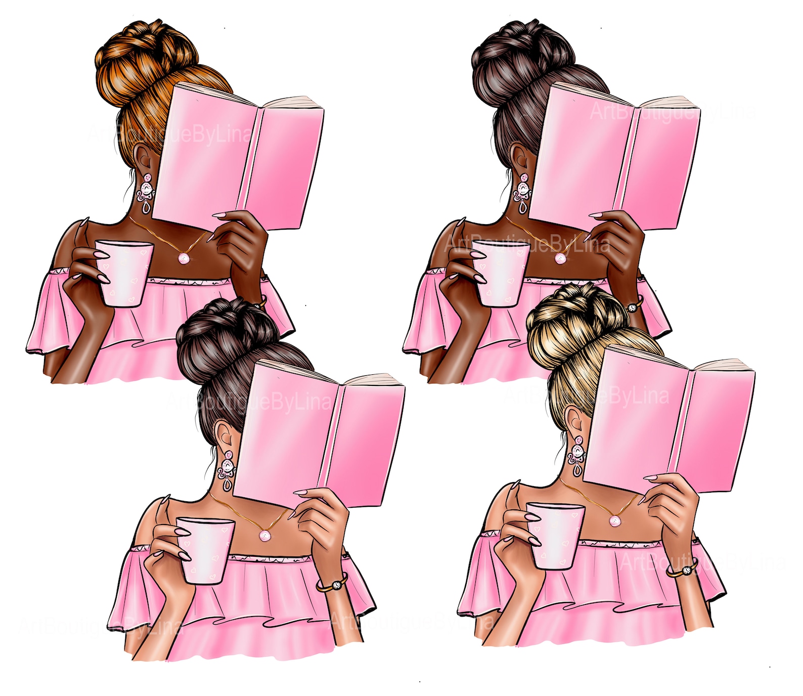 Bookworm Clipart I Love Books Clipart Books Clipart Girl - Etsy