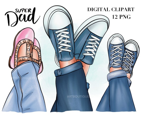 Father's Day Clipart: Dad, Son, Daughter Legs (12 PNG) (Digital Download)