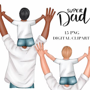 Father’s Day clipart, Father son clipart, Dad boy clipart, Daddy clipart, Family clipart, Best Dad clipart