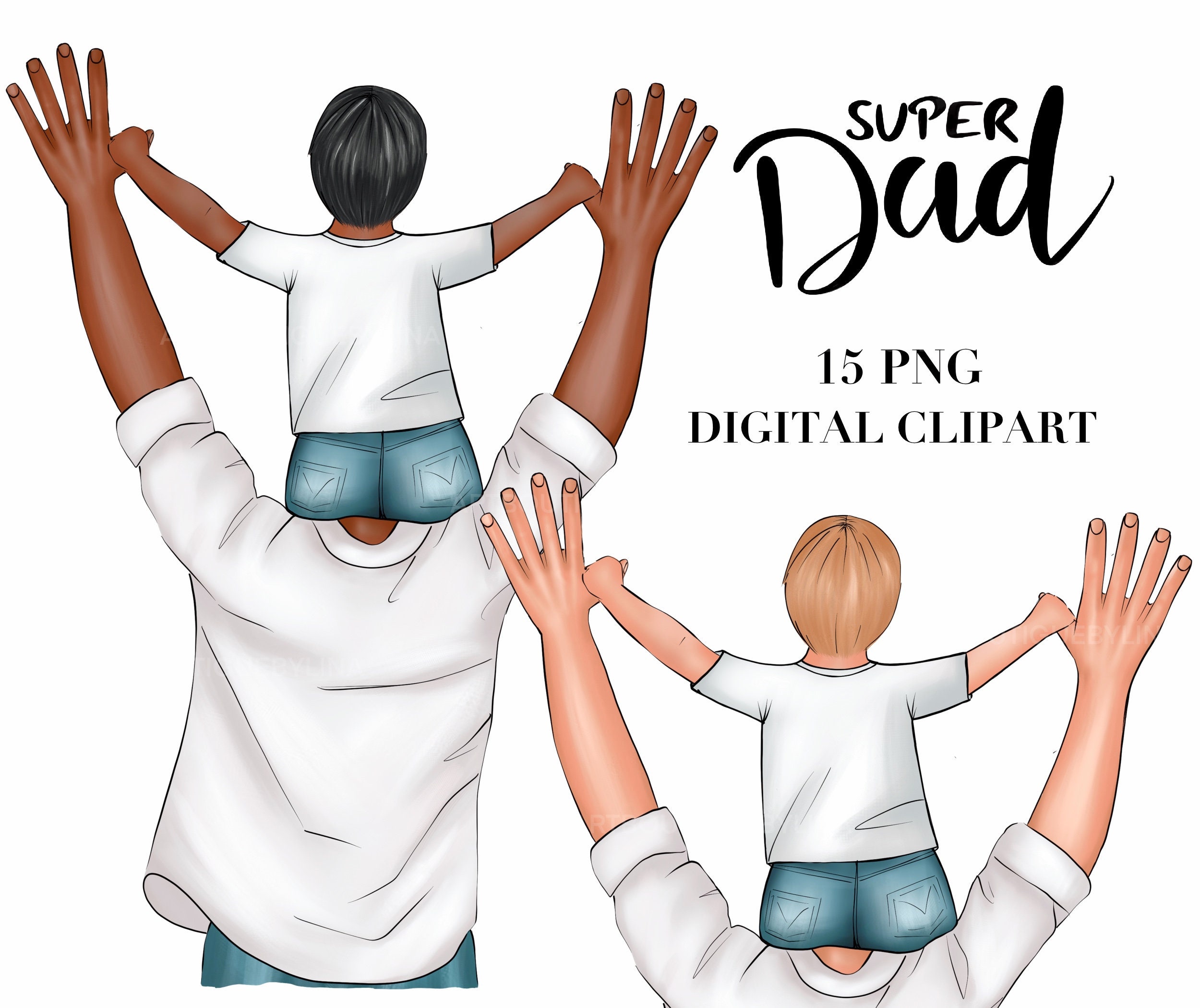 Fathers Day Clipart, Father Son Clipart, Dad Boy Clipart, Daddy Clipart,  Family Clipart, Best Dad Clipart - Etsy