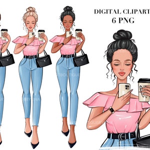 Boss Girl Coffee Clipart: PNG Graphics (Digital Download)