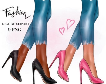 Clipart Fashionable Shoes Clipart on High Heels Beauty | Etsy