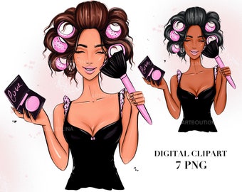 Maquillaje rosa: Rutina matutina PNG, Belleza y moda (7 PNG, descarga digital)