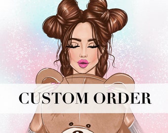 Custom order, Fashion illustration, Digital portrait, Invent illustration, Custom Social Media Avatar, Custom Portrait illustration