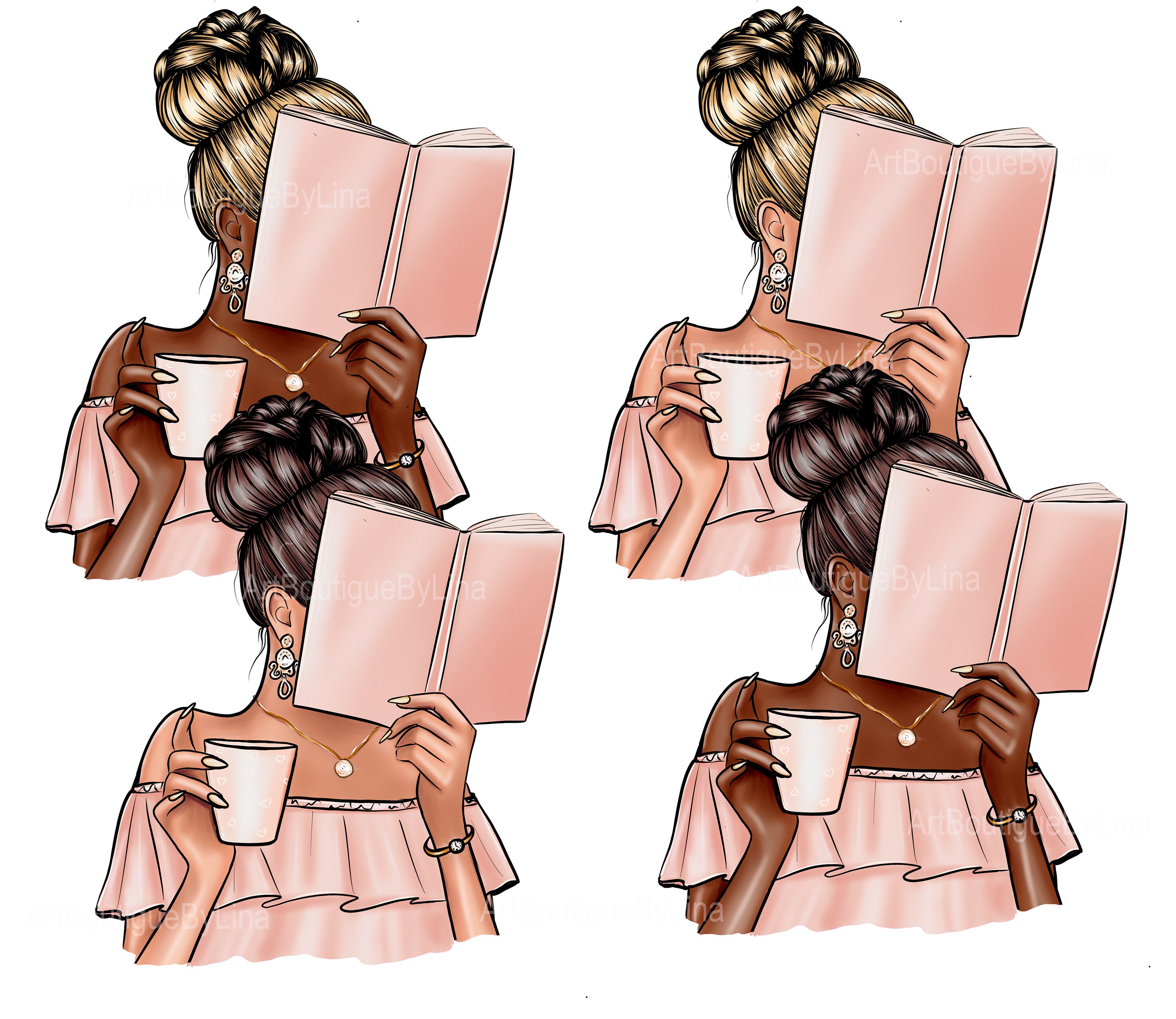 Bookworm Clipart I Love Books Clipart Books Clipart Girl - Etsy