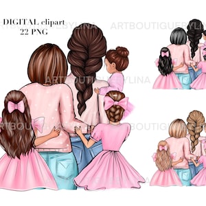 Imágenes prediseñadas de madre, tres hijas y abuela, imágenes prediseñadas de mamá y niñas, imágenes prediseñadas de mamá, imágenes prediseñadas de mamá, imágenes prediseñadas del Día de la Madre