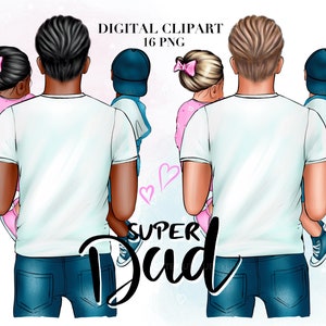 Father’s Day clipart, Father son clipart, Father daughter clipart, Dad boy girl clipart, Daddy clipart, Best Dad clipart