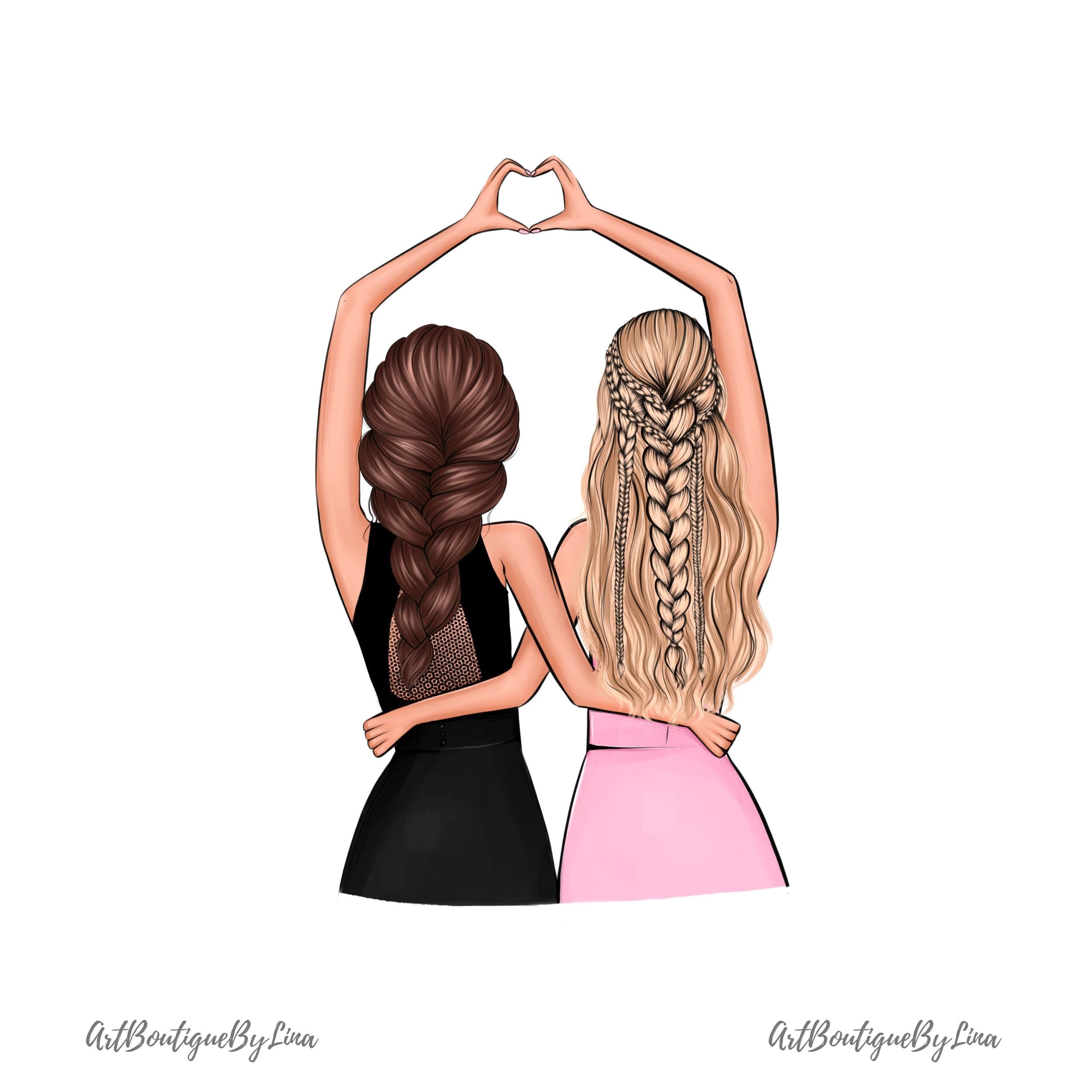 Soul Sisters Clipart | BFF Art | Digital PNG Files - Etsy