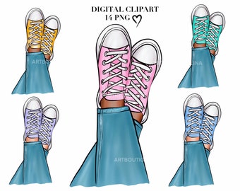 Clipart Chuck shoes, Shoes clipart, Planner stickers, Clipart Small Commercial