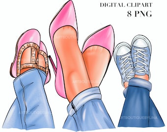 Mom son and daughter clipart, Mother son clipart, Mother daughter clipart, Mommy clipart, clipart Heels Long Legs, Mother’s Day clipart