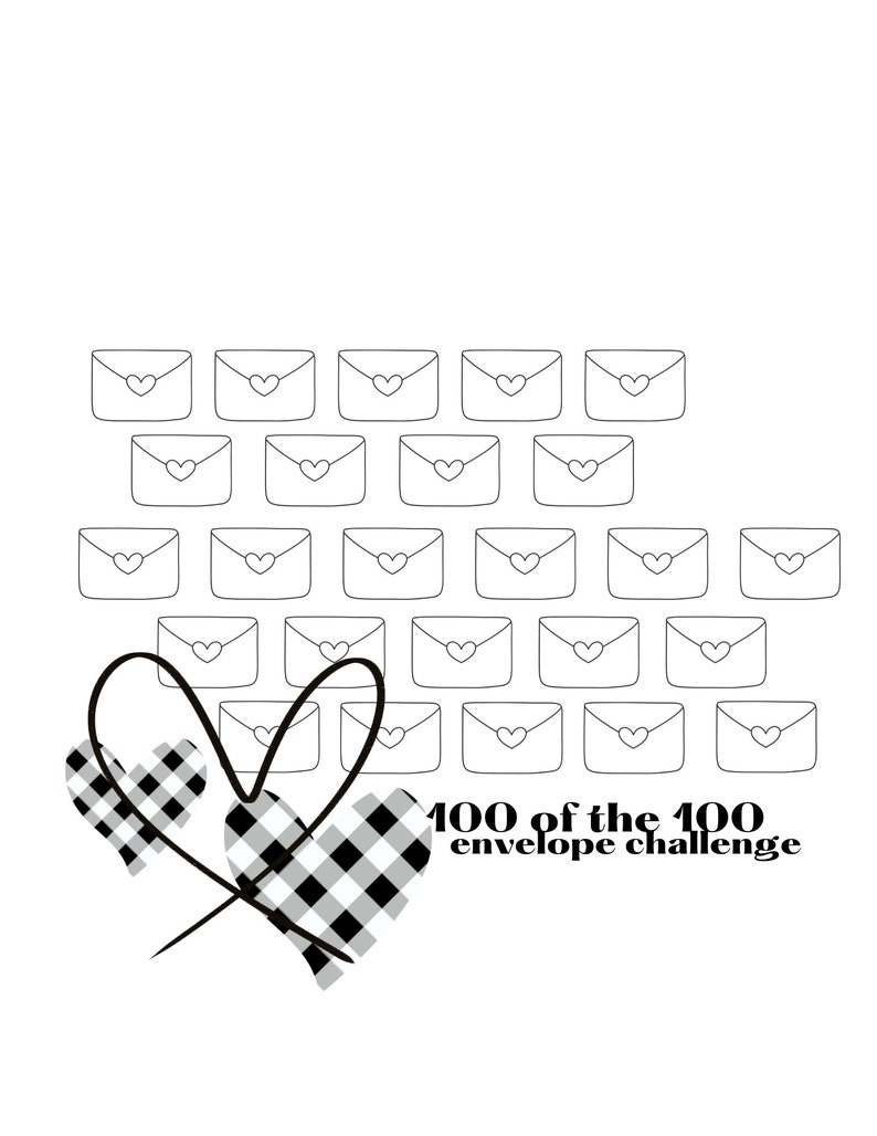 100 Envelope Challenge Tracker - Il 794xN.4664787576 Pnnm 