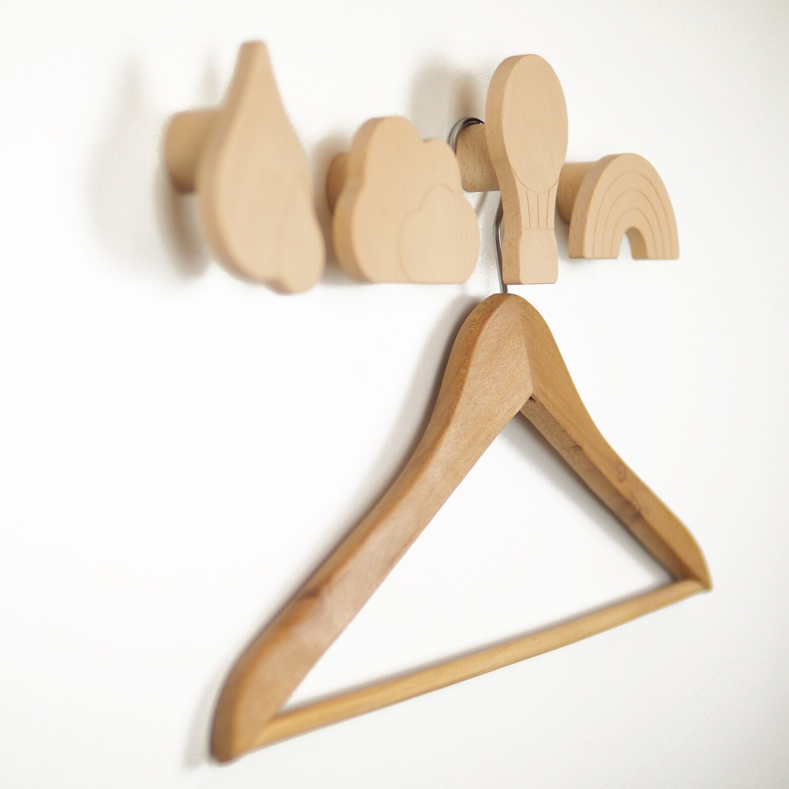 Wall Hooks for Children Made of Wood Single Etsy UK