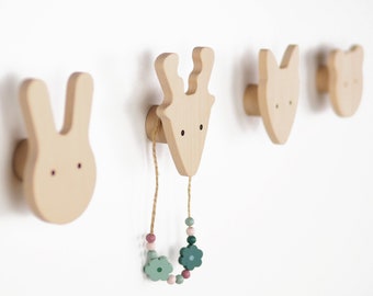 Wall hooks animal children in the forest