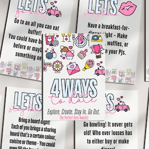 Cartes Date Night - Cadeau pour mari, femme, petit ami, petite amie, cadeau d'anniversaire en papier, étiquettes-cadeaux d'anniversaire ou de Saint-Valentin avec reliure à anneaux