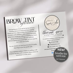 Brow Aftercare Card 3×2″ Pack of 30 – Printed Inserts for Brow Artists & Beauty Techs