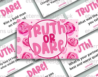 Truth or Dare, Hen Party Card Game, Drinking Game, Hen Do, Party Games, Party Cards, Bride To Be, Drink If Game, - 3" x 2" in size!