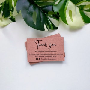Thank you cards, Custom design & can be personalised with social meida etc, printed business cards (30 pack)
