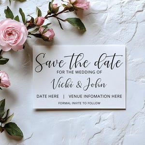 Save the Date Cards – Custom Wedding Announcement, Rustic Kraft Stationery, Pack of 30, 3x2" in size