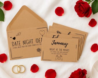 Year of Dates Cards – Romantic Valentines Gift for Husband, Wife, Boyfriend or Girlfriend, Anniversary Present
