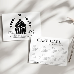 Scheda di cura della torta, Scheda di sicurezza e informazioni per fornai e pasticceri - Scheda stampata - A6 (confezione da 20)