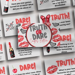 Couples Truth or Dare Cards – Adult Party Game, Fun Date Night, 3x2 Printed Pack zdjęcie 2