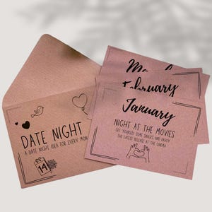 Cartes Date Night - Cadeau pour mari, femme, petit ami, petite amie, cadeau d'anniversaire en papier, étiquettes-cadeaux d'anniversaire ou de Saint-Valentin avec reliure à anneaux