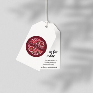 Etichette aziendali bifacciali / oscillanti, personalizzabili - Ottime per abbigliamento per bambini/neonati, confezioni regalo, informazioni sulla sicurezza ecc. (confezione da 30)