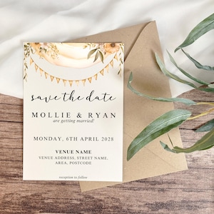 Tarjetas para guardar la fecha para bodas, compromisos, aniversarios u ocasiones especiales/eventos - Tamaño 3x2" - Paquete de 20 con sobres