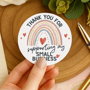 Rainbow-bedankstickers: ondersteuning voor labels voor kleine bedrijven voor verpakkingen, bestellingen en handgemaakte cadeaus