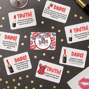 Couples Truth or Dare Cards – Adult Party Game, Fun Date Night, 3x2 Printed Pack zdjęcie 1