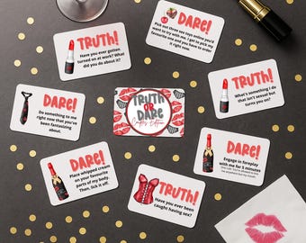 Couples Truth or Dare Cards – Adult Party Game, Fun Date Night, 3x2 Printed Pack