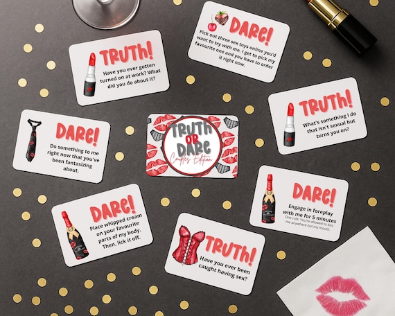 Couples Truth or Dare Cards – Adult Party Game, Fun Date Night, 3x2 Printed Pack