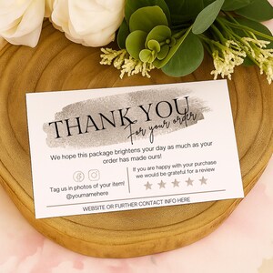 A6 Large thank you cards custom & can be personalised with social media etc, printed (30 pack)