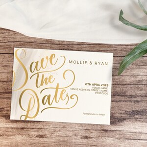 Tarjetas para guardar la fecha para bodas, compromisos, aniversarios u ocasiones especiales/eventos - Tamaño 3x2" - Paquete de 30