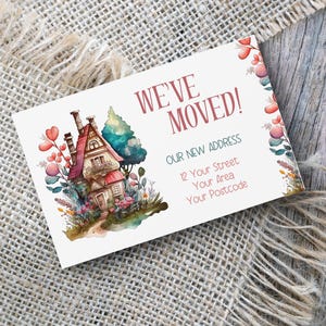 Nuovo indirizzo Annunci/biglietti di auguri. Biglietti di invito/contatto personalizzati I've/We've Moved Cards - Kraft Brown o White - Confezione da 30