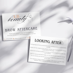 Lot de 20 cartes A6 pour le soin des sourcils recto-verso – Instructions imprimées pour les salons de coiffure, les techniciens sourcils et les professionnels de la beauté