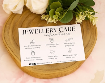 Jewellery Care Card – A6 Printed Safety & Warning Instructions – Pack of 20 - Single or Double sided
